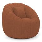 Poltrona Decorativa Estilo Concha Abóbora Shell Giratória Bouclê Terracota - Abmaza