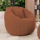 Poltrona Decorativa Estilo Concha Abóbora Shell Giratória Bouclê Terracota - Desk Design