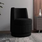 Poltrona Decorativa Estilo Único Éfeso Sala de Estar Base Giratória Veludo Preto G33 - Gran Belo