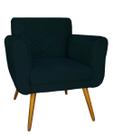 Poltrona Decorativa Estofada Para Salão de Beleza Isabella Suede Azul Marinho - LM DECOR