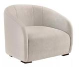 Poltrona Decorativa Estofada Recepção Julia Suede Bege - LM DECOR