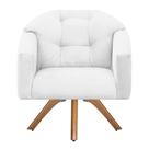 Poltrona Decorativa Estrela Premium Base Giratória Suede Branco - Casa & Estofados Poltrona Decorativa Estrela Premium Base Giratória Suede Branco - Casa & Estofados