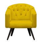 Poltrona Decorativa Estrela Retrô Suede Amarelo - Meular.com