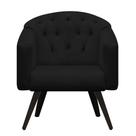 Poltrona Decorativa Estrela Retrô Suede Preto - Casa & Estofados