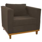 Poltrona Decorativa Europa Suede Marrom Amarena Móveis Poltrona Decorativa Europa Suede Marrom Amarena Móveis
