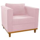 Poltrona Decorativa Europa Suede Rosa Bebê Amarena Móveis Poltrona Decorativa Europa Suede Rosa Bebê Amarena Móveis