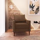 Poltrona Decorativa Fideris 1 Lugar Estrutura e Pés em Eucalipto Tecido Linho 70cm Marrom