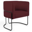 Poltrona Decorativa Fixa Base de Aço Preto Betina D02 Veludo Marsala D-278 - Lyam Decor