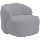 Poltrona Decorativa Fixa Orgânica Living Barolo L06 Veludo Cinza