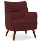 Poltrona Decorativa Fixa Pés de Madeira Isabella D02 Veludo Marsala D-278 - Lyam Decor