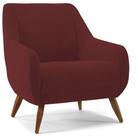 Poltrona Decorativa Fixa Pés de Madeira Paloma D02 Veludo Marsala D-278 - Lyam Decor