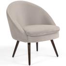 Poltrona Decorativa Fixa Pés Palito Rafa C06 Veludo Bege C-309 - Lyam Decor