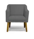 Poltrona Decorativa Gabriela Suede Grafite - Casa & Estofados