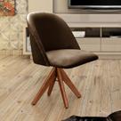 Poltrona Decorativa Gaia Giratória Madeira para Sala, Quarto, Recepção Poltrona Decorativa Gaia Giratória Madeira para Sala, Quarto, Recepção