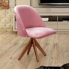 Poltrona Decorativa Gaia Giratória Madeira para Sala, Quarto, Recepção Poltrona Decorativa Gaia Giratória Madeira para Sala, Quarto, Recepção