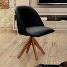 Poltrona Decorativa Gaia Giratória Madeira para Sala, Quarto, Recepção Poltrona Decorativa Gaia Giratória Madeira para Sala, Quarto, Recepção