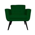 Poltrona Decorativa Geovana Pés Palito Tabaco Suede Verde - DS Estofados