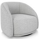 Poltrona Decorativa Giratória Angelina M03 Linho Cinza Claro