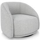 Poltrona Decorativa Giratória Angelina M03 Linho Cinza Claro - Lyam Decor Poltrona Decorativa Giratória Angelina M03 Linho Cinza Claro - Lyam Decor