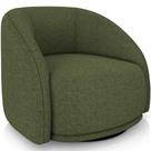 Poltrona Decorativa Giratória Angelina M03 Linho Verde - Lyam Decor