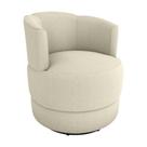 Poltrona Decorativa Giratória Base De Ferro Marselha Matrix Boucle Bege