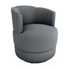 Poltrona Decorativa Giratória Base De Ferro Marselha Matrix Boucle Cinza
