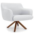 Poltrona Decorativa Giratória Base Giromad Madeira Jade C-12 Corano Branco - Domi Poltrona Decorativa Giratória Base Giromad Madeira Jade C-12 Corano Branco - Domi