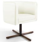 Poltrona Decorativa Giratória Base X Betina D02 Corano Bege C-26 - Lyam Decor