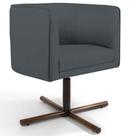Poltrona Decorativa Giratória Base X Betina D02 Corano Cinza C-03 - Lyam Decor