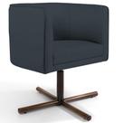Poltrona Decorativa Giratória Base X Betina D02 Linho Chumbo C-465 - Lyam Decor Poltrona Decorativa Giratória Base X Betina D02 Linho Chumbo C-465 - Lyam Decor