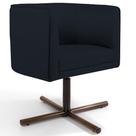 Poltrona Decorativa Giratória Base X Betina D02 Material Sintético Preto C-05 - Lyam Decor Poltrona Decorativa Giratória Base X Betina D02 Material Sintético Preto C-05 - Lyam Decor