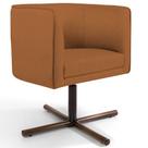 Poltrona Decorativa Giratória Base X Betina D02 Veludo Telha D-292 - Lyam Decor