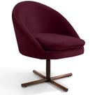 Poltrona Decorativa Giratória Base X Rafa C06 Veludo Marsala C-278 - Lyam Decor