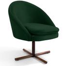 Poltrona Decorativa Giratória Base X Rafa C06 Veludo Verde C-303 - Lyam Decor