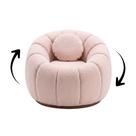 Poltrona Decorativa Giratória Concha C/Almofada Boucle Rose Abobora - Montanaris Decor Poltrona Decorativa Giratória Concha C/Almofada Boucle Rose Abobora - Montanaris Decor