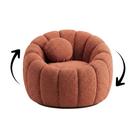 Poltrona Decorativa Giratória Concha C/Almofada Boucle Terracota Abobora - Montanaris Decor