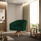 Poltrona Decorativa Giratória Ma30 Stella Bouclê Verde D03 - D'Rossi