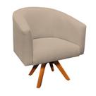 Poltrona Decorativa Giratória MM30 Stella Linho Bege D03 - D'Rossi
