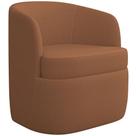 Poltrona Decorativa Giratória Para Sala de Estar Siena K01 Bouclê Terracota - Lyam Decor