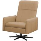 Poltrona Decorativa Giratória Retrátil Reclinável Lutor L06 Couro Marrom Claro - Lyam Decor
