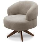 Poltrona Decorativa Giratória Sala de Estar Living Seven F04 Bouclê Castor - Lyam Decor