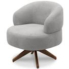 Poltrona Decorativa Giratória Sala de Estar Living Seven F04 Bouclê Cinza - Lyam Decor