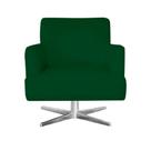 Poltrona Decorativa Havana Suede Verde com Base Estrela Aço Cromado - D'Rossi