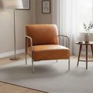 Poltrona Decorativa Helena material sintético PU Espuma D26 Camel D'Rossi