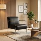 Poltrona Decorativa Helena material sintético PU Espuma D26 Preto D'Rossi Poltrona Decorativa Helena material sintético PU Espuma D26 Preto D'Rossi