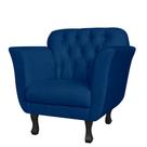 Poltrona Decorativa Helena Pés Luís XV Suede Azul Marinho - DS Estofados Poltrona Decorativa Helena Pés Luís XV Suede Azul Marinho - DS Estofados