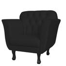Poltrona Decorativa Helena Pés Luís XV Suede Preto - DS Estofados
