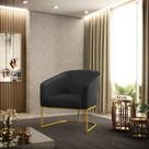 Poltrona Decorativa Industrial Dourada Stella Sintético D03 - D'Rossi