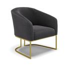 Poltrona Decorativa Industrial Dourado Stella Bouclê Grafite D03 - D'Rossi