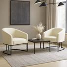 Poltrona Decorativa Industrial Preto Kit 2 Stella Cotelê Ext/Veludo D03 - D'Rossi